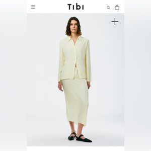 Tibi Feather Weight Eco Crepe Slim Shirt